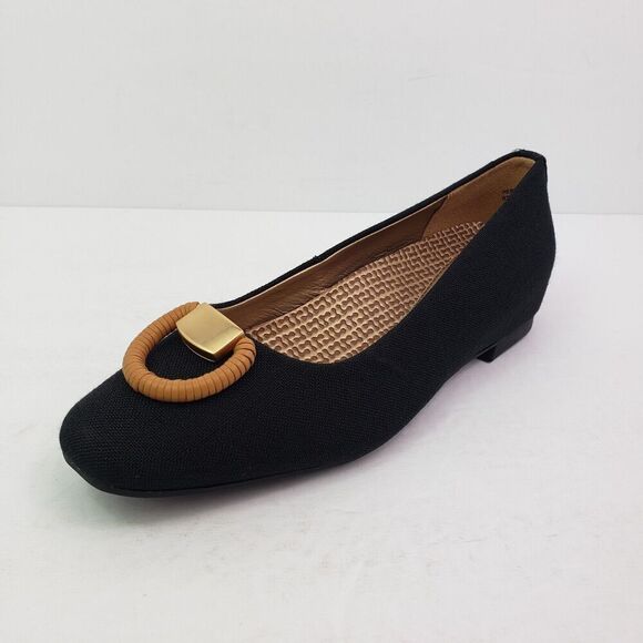 Baretraps Posture+ Perrie Womens Sz 5.5 Black Slip On Formal Ballet Flats Shoes - Picture 2 of 16